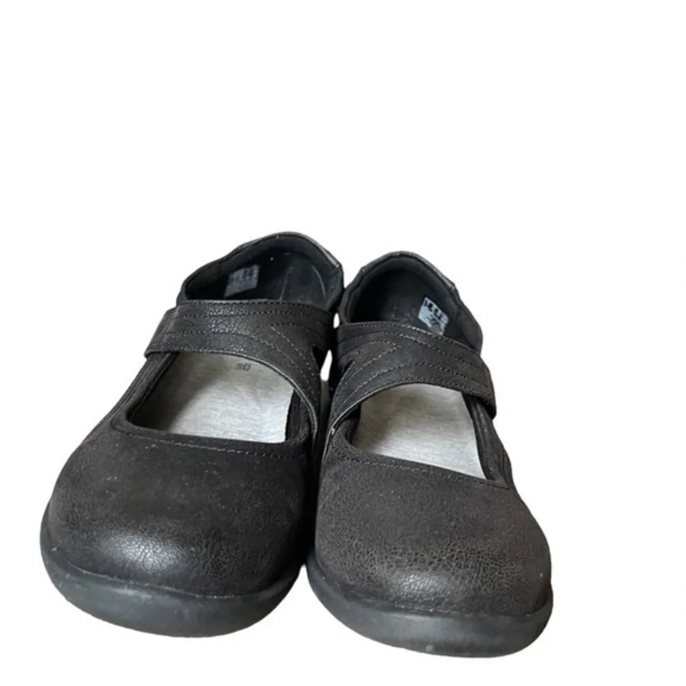 Clarks Cloud Steppers Mary Jane Shoes 9.5 Black Sillian Bella Cushion Wedge